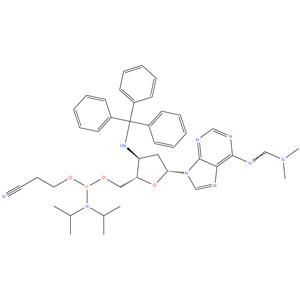 2 - cyanoethyl ( ( ( 2S , 3S , 5R ) -5- ( 6 - ( ( ( dimethylamino ) methylene ) amino ) -9H - purin - 9 - yl ) -3- ( t