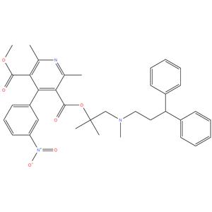 3-(1-((3,3-diphenylpropyl)(methyl)amino)-2-methylpropan-2-yl)5-methyl 2,6-     dimethyl-4-(3-nitrophenyl)pyridine-3,5-dicarboxylate