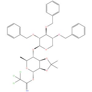 1-(2,2,2-trichloroethanimidate)-6-deoxy-2,3-O-​(1-​methylethylidene)​-​4-​O-​[2,​3,​4-​tris-​O-​(phenylmethyl)​-​β-​D-​xylopyranosyl]​- α-​L-​Mannopyranose