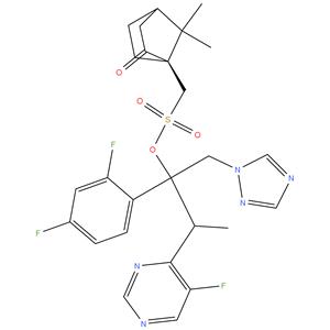 (1R,4S)-7,7-Dimethyl-2-oxo-Bicyclo[2.2.1]heptane-1-methanesulfonic acid compd. with rel-(alphaR,betaS)-a-(2,4-difluorophenyl)-5-fluoro-beta-methyl-alpha-(1H-1,2,4-triazol-1-ylmethyl)-4-pyrimidineethanol (1:1)