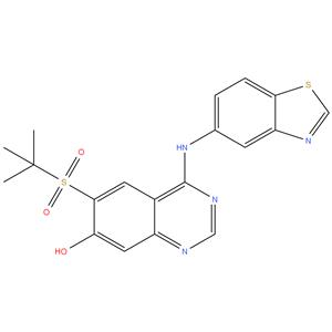 7 - Quinazolinol , 4- ( 5 - benzothiazolylamino ) -6 - [ ( 1,1 - dimethylethyl ) sulfonyl ]