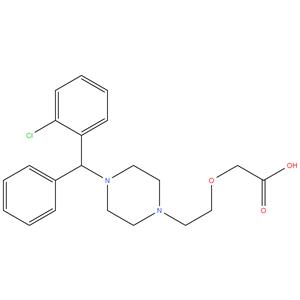 Cetirizine EP Impurity C
Cetirizine 2-Chloro Analog (RS)-2-[2-[4-[(2-
Chlorophenyl)phenylmethyl]piperazin-1-yl]ethoxy] acetic acid
