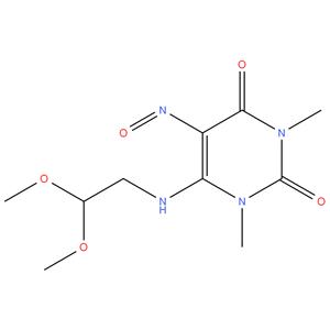 6 - ( ( 2,2 - dimethoxyethyl ) amino ) -1,3 - dimethyl - 5 - nitrosopyrimidine - 2,4 ( 1H , 3H ) -dione