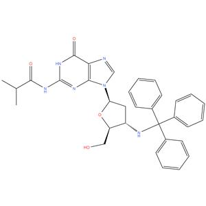 N- ( 9 - ( ( 2R , 4S , 5S ) -5- ( hydroxymethyl ) -4- ( tritylamino ) tetrahydrofuran - 2 - yl ) -6 - oxo - 6,9 - dih '