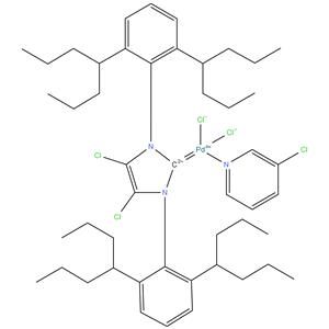 [1,3-bis[2,6-bis(1-propylbutyl)phenyl]-4,5-dichloro-imidazol-2-ylidene]-dichloro-(3-chloropyridin-1-ium-1-yl)palladium