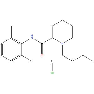 Bupivacaine HCl
(2RS)-1-Butyl-N-(2,6-dimethylphenyl)piperidine-2-carboxamide
hydrochloride