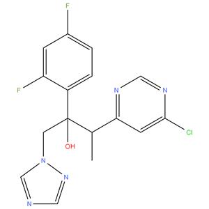 3- ( 6 - chloro - 5 - fluoropyrimidin - 4 - yl ) -2- ( 2,4 - difluorophenyl ) -1- ( 1H - 1,2,4 - triazol - 1 - yl ) buta