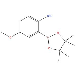 4 - methoxy - 2- ( 4,4,5,5 - tetramethyl - 1,3,2 - dioxaborolan - 2 - yl ) aniline