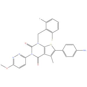 6-(4-Aminophenyl)-1-(2,6-difluorobenzyl)-3-(6-methoxypyridazin-3-yl)-5-methylthieno[2,3-d]pyrimidine-2,4(1H,3H)-dione
