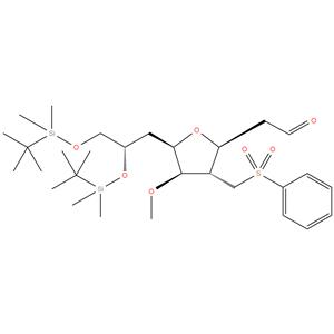 D-glycero-D-gulo-Nonose, 3,6-anhydro-2,4,7-trideoxy-8,9-
bis-O-[(1,1-dimethylethyl)dimethylsilyl]-5-O-methyl-4-
[(phenylsulfonyl)methyl]
