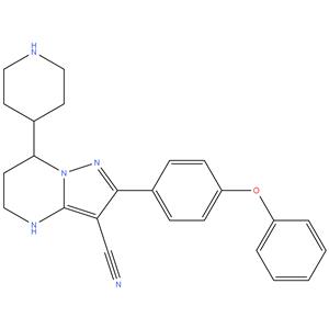 Zanubrutinib impurity-4; (Pyrazolo[1,5-a]pyrimidine-3-carbonitrile, 4,5,6,7-tetrahydro-2-(4-phenoxyphenyl)-7-(4-piperidinyl)-)