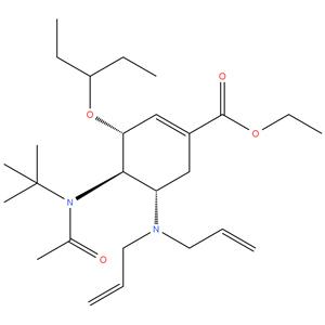 ethyl (3R,4R,5S)-4-N-acetyl(1,1-dimethylethyl)amino-5-N,N-diallylamino-3-(1-ethylpropoxy)-1-cyclohexene-1-carboxylate