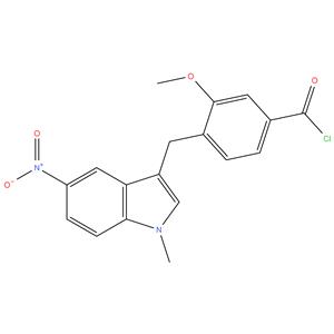 3 - methoxy - 4 - ( ( 1 - methyl - 5 - nitro - 1H - indol - 3 - yl ) methyl ) benzoyl chloride