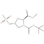 1- ( tert - butyl ) 2 - methyl ( 2R , 4S ) -4 - ( ( methylsulfonyl ) oxy ) pyrrolidine - 1,2 - dicarboxylate