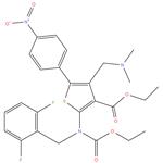 Ethyl 2-[[(2,6-difluorophenyl)methyl](ethoxycarbonyl)amino]-4-[(dimethylamino)methyl]-5-(4-nitrophenyl)thiophene-3-carboxylate