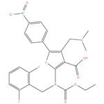 2-[[(2,6-difluorophenyl)methyl](ethoxycarbonyl)amino]-4-[(dimethylamino)methyl]-5-(4-nitrophenyl)thiophene-3-carboxylic acid