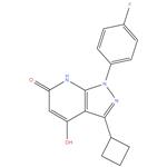 3 - cyclobutyl - 1- ( 4 - fluorophenyl ) -4 - hydroxy - 1,7 - dihydro - 6H - pyrazolo [ 3,4 - b ] pyridin - 6 - on