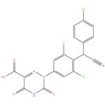 Diclazuril - Impurity A/Diclazuril 6-Carboxylic Acid
2-[3,5-Dichloro-4-[(4-chlorophenyl)cyanomethyl]phenyl]-2,3,4, 5-tetrahydro-3,5-dioxo-1,2,4-triazine-6-carboxylic Acid