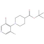 tert - butyl 1- ( 3 - bromo - 5 - fluoropyridin - 4 - yl ) piperidine - 4 - carboxylate