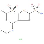 DORZOLAMIDE IMPURITY B
(4RS,6SR)-4-(Ethylamino)-6-methyl-5,6-dihydro-4H
-thieno[2, 3-b]thiopyran-2-sulfonamide 7,7-dioxide Hcl