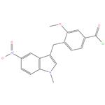 3 - methoxy - 4 - ( ( 1 - methyl - 5 - nitro - 1H - indol - 3 - yl ) methyl ) benzoyl chloride