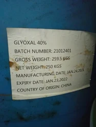 GLYOXAL 40 PCT, 250 KG DRUM, 99%