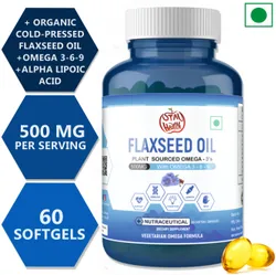 iStayHealthy Flaxseed Oil with Essential Omega 3 6 9 Fatty Acids to Support Healthy Heart, Cardio