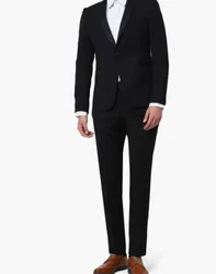 2 piece Black Men Suit Fabrics, Polyester