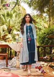 Medium S4u Party Wear Rayon Kurti With Jacket At Wholesale Rate, Designer