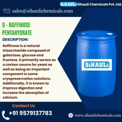D - RAFFINOSE PENTAHYDRATE Manufacturers, Suppliers, Exporters From Vasai Mumbai India