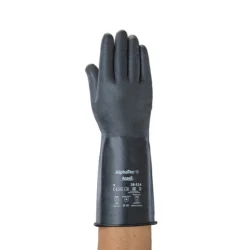 Nitrile Black Ansell AlphaTec 38514 Chemical-Resistant Gloves, Size: Free Size