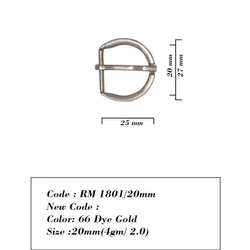 66 Dye Gold RM 1801/20mm, Size/Dimension: 20mm (4gm/2.0)