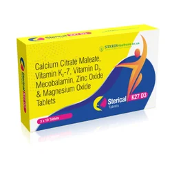 Calcium Citrate Meleate, Vitamin K2-7, Vitamin D3, Mecobalamin, Zinc Oxide & Magnesium Oxide Tablets