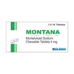 Montelukast Sodium Chewable Montana 4 mg Tablet, Packaging Size: 3 X 10 Tablets