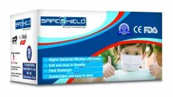 Safeshield 3 Ply Disposable Kids Face Mask With Meltblown Filter Bfe 99%