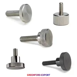 Polished Silver Stainless Steel Knurled Thumb Screws, For Door Fitting, M5x10mm