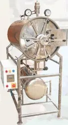 Precious Techno Engineering Stainless Steel Horizontal High Pressure Cylindrical Steam Sterilizer, Capacity: 75 Ltr