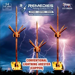 Remedies 14mm 1mtr Copper Lighting Arrester