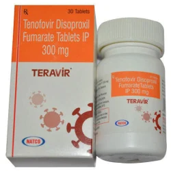 Teravir 300 Mg (Tenofovir Disoproxil Fumarate Tablets), Packaging Type: Plastic Bottle, 1x30