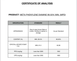 Meta Phenylene Diamine, 25Kg Fiber Drum