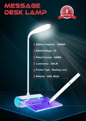 ABS,Metal Warm White Message Desk Lamp, 14x13x31 Cm