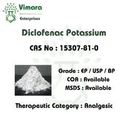 Diclofenac Potassium API Powder USP, 25Kg Drum, >99%