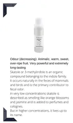 30ml Skatole 1% Dilution in DPG Base Note Perfume Ingredient Floral Fruity