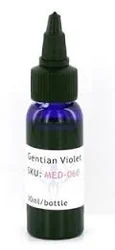 Gentian Violet, Shining Green, crystals