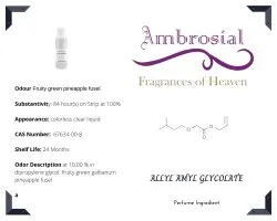 Ambrosial Allyl Amyl Glycolate Perfume Ingredient Fruity Green Pineapple Fusel