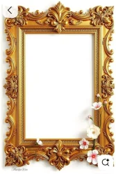 Golden Decorative Wooden Photo Frame, A4 (8x12 Inch), For Home
