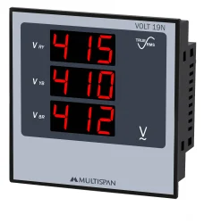 On/Off Multispan Volt 19 Three Phase Volt Meter