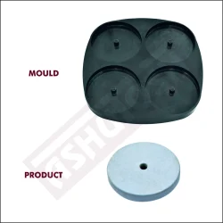 Rubber 65mm X 20mm - Round Cover Block Mould For Column (4 Cavity), For Construction