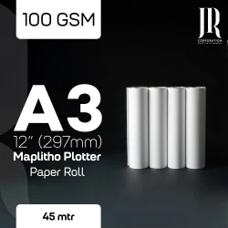A3 (12") 100 gsm 45 mtr Maplitho Plotter Paper Rolls