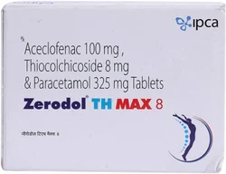 Aceclofenac 100 Mg Thiocolchicoside 8mg and paracetamol 325mg tablets